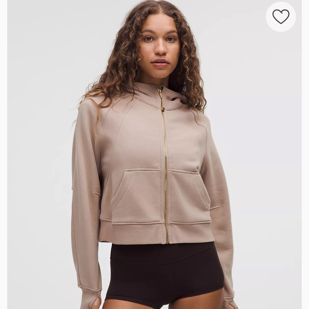 NWT Lululemon full zip scuba nutmeg/gold